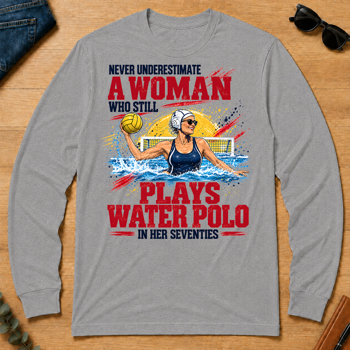 A Woman Still Plays Water Polo In Her 70s - sport-grey - LST2D-SportGrey