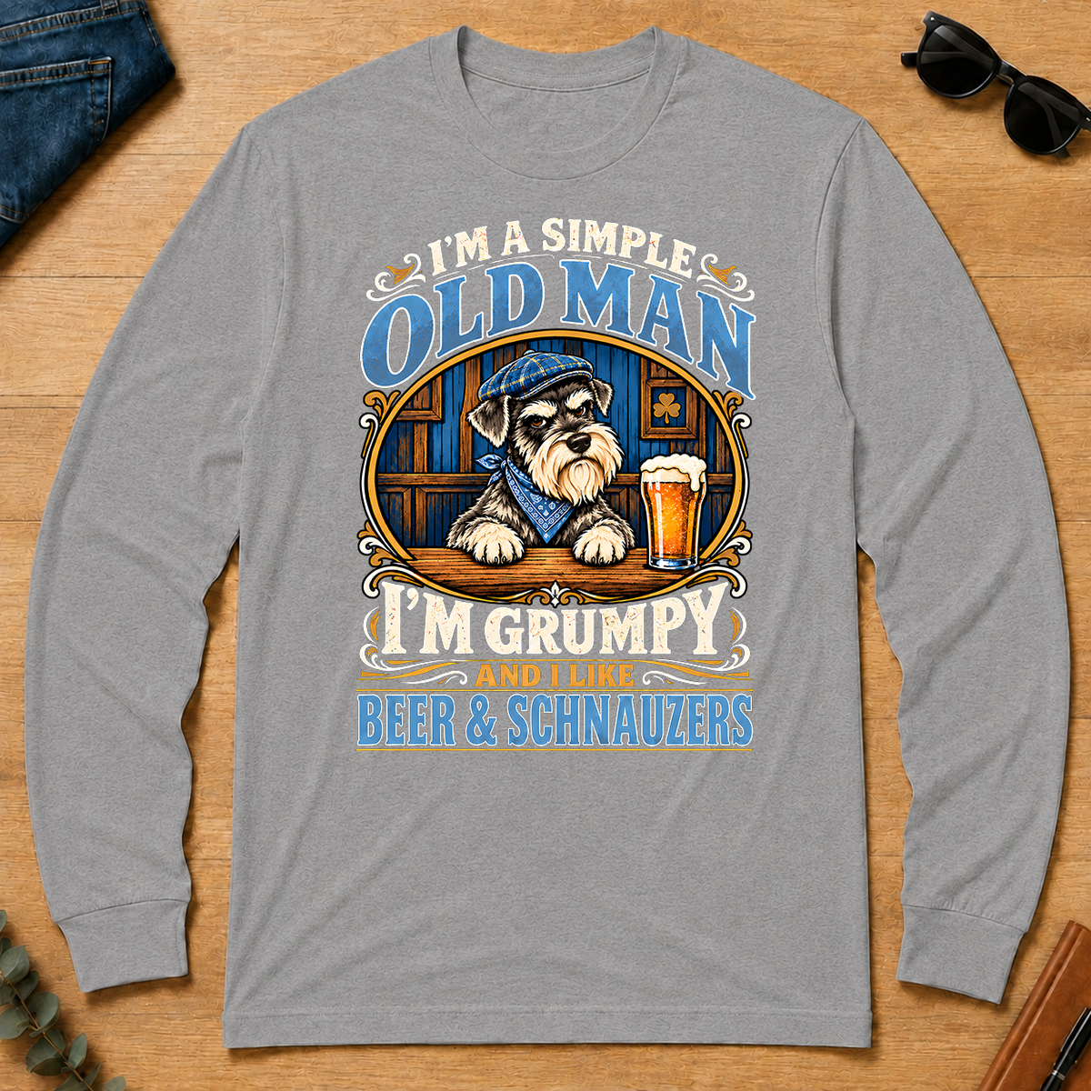 Funny I Like Beer & Schnauzers - sport-grey - LST2D-SportGrey