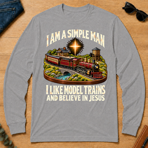 I Like Model Trains & Believe In Jesus - sport-grey - LST2D-SportGrey