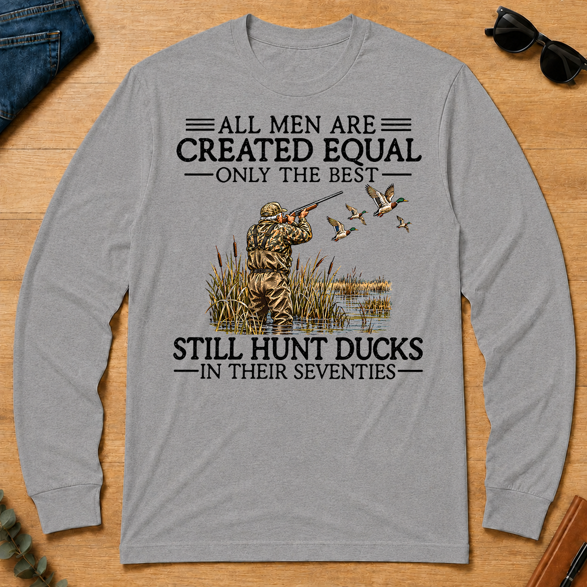 All Men Are Created Equal Duck Hunting 70s - sport-grey - LST2D-SportGrey