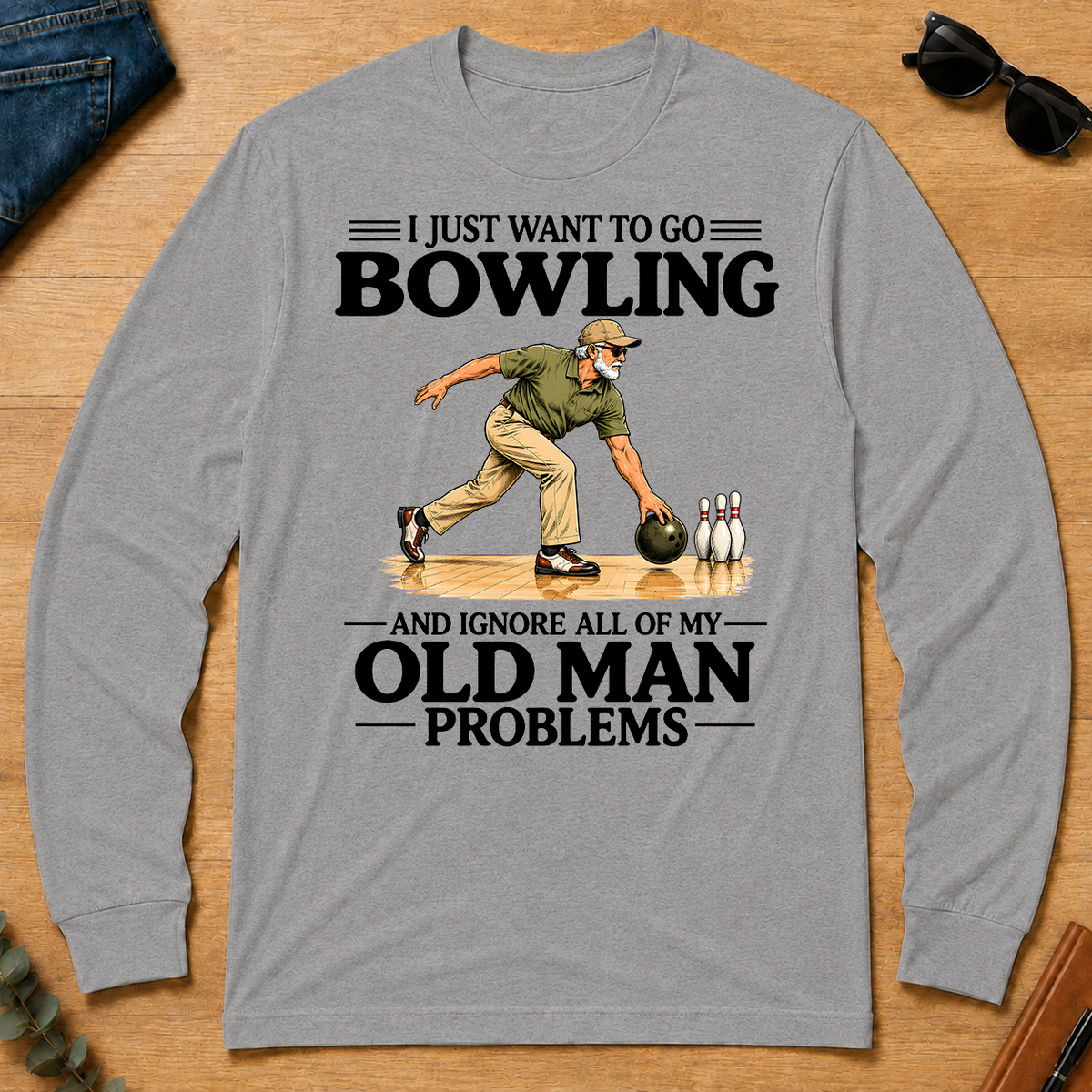 I Just Want To Go Bowling - sport-grey - LST2D-SportGrey