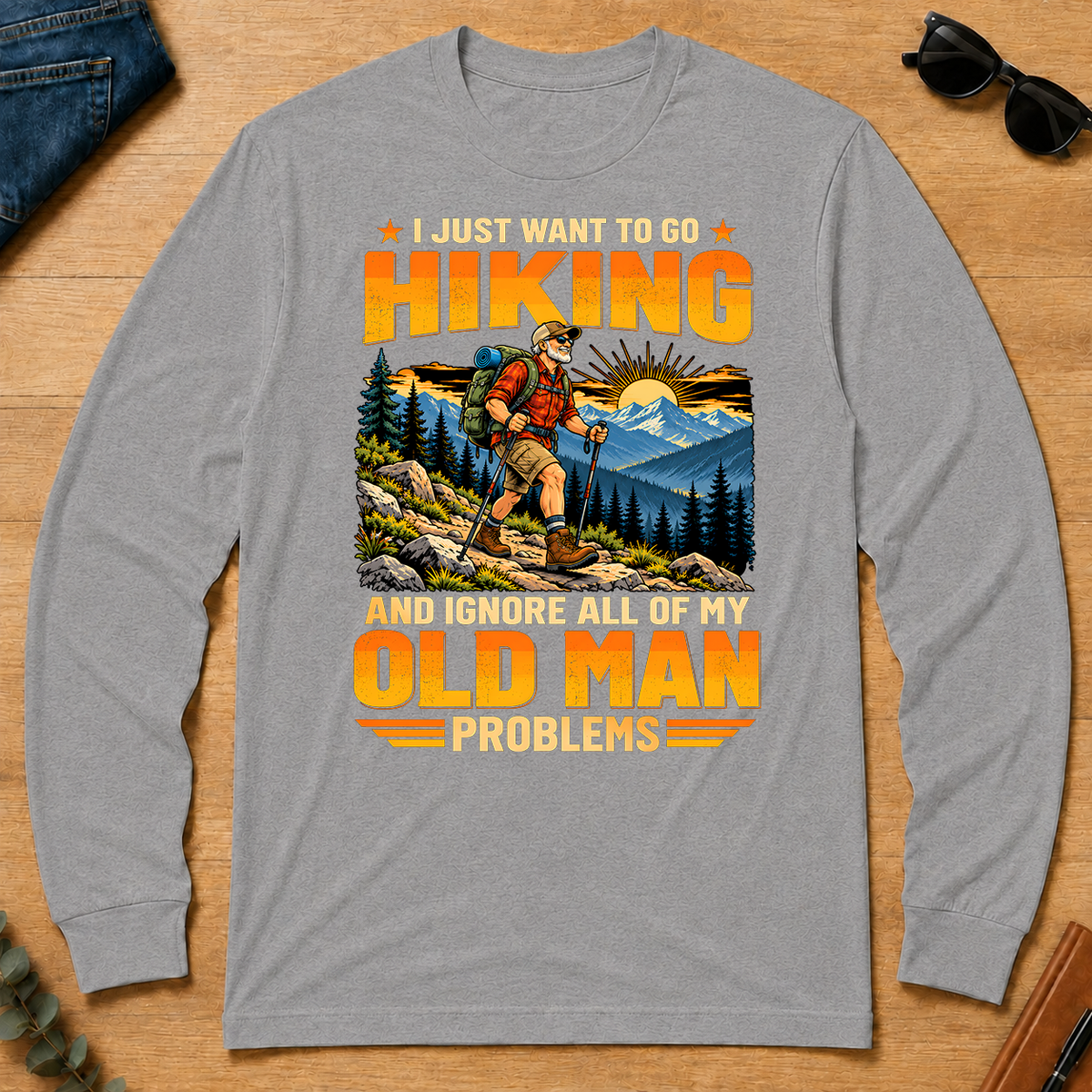 I Just Want To Go Hiking - sport-grey - LST2D-SportGrey