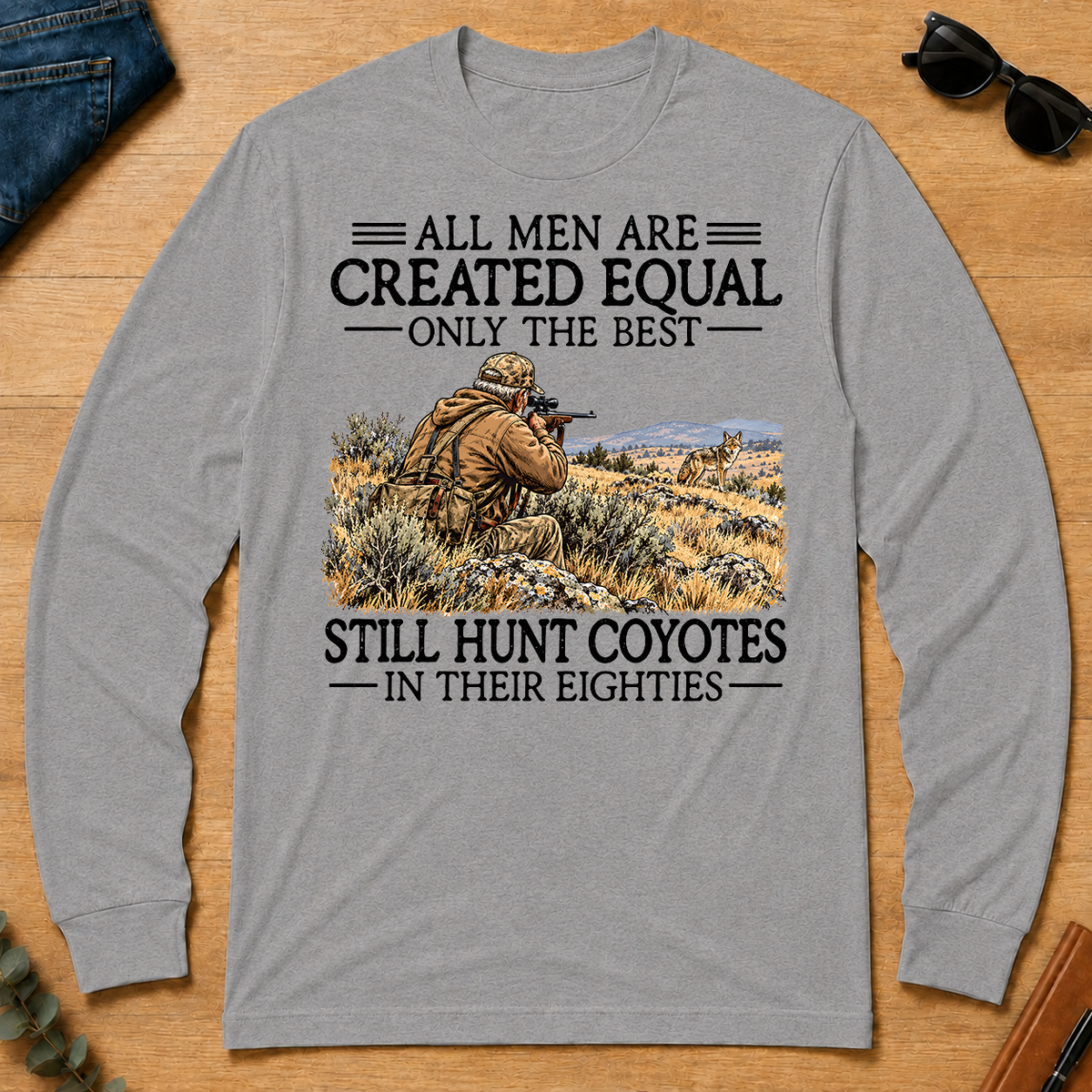 All Men Are Created Equal Coyote Hunting 80s - sport-grey - LST2D-SportGrey