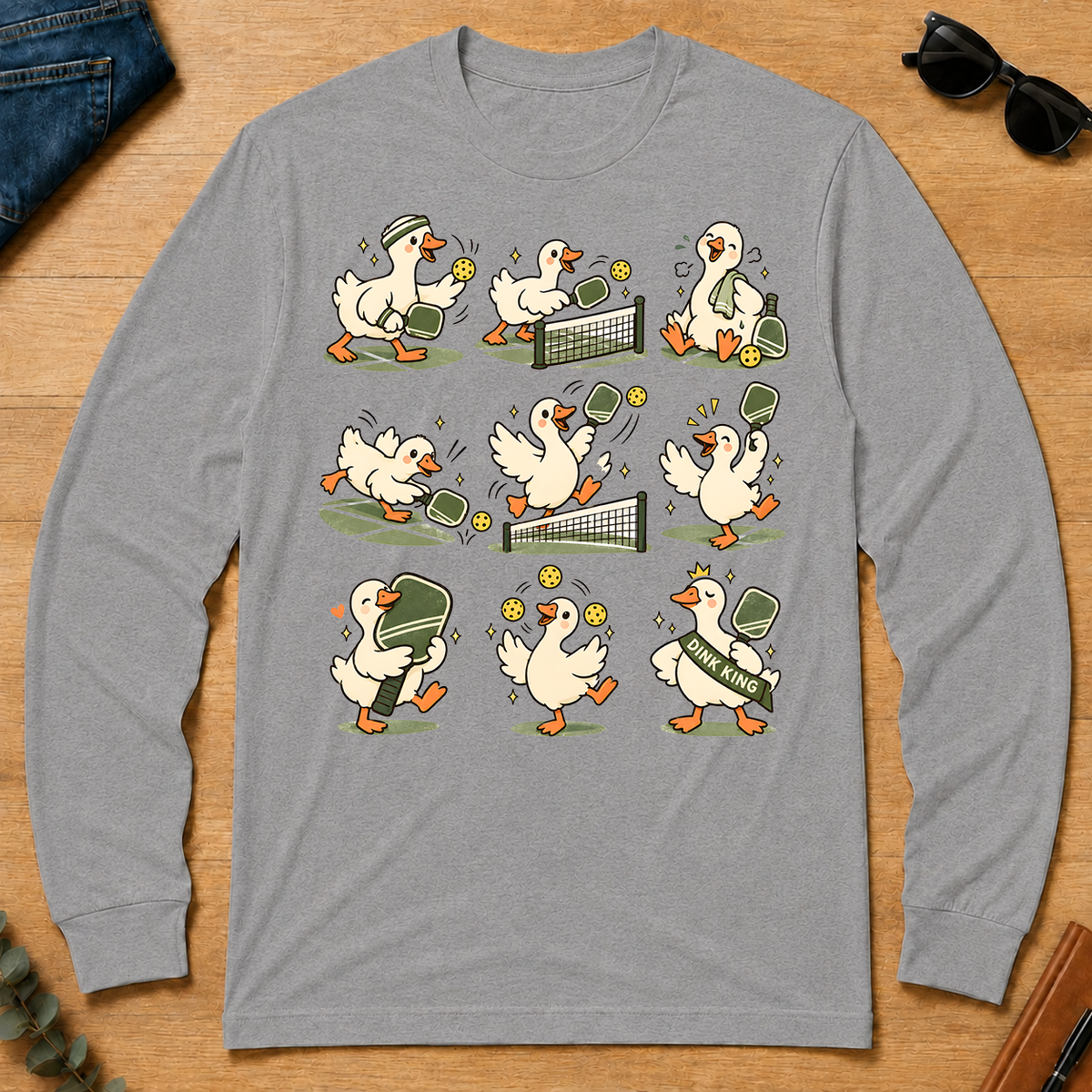 Pickleball Lover Cute Goose - sport-grey - LST2D-SportGrey
