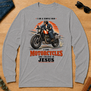 I Like Motorcycles And Believe In Jesus - sport-grey - LST2D-SportGrey