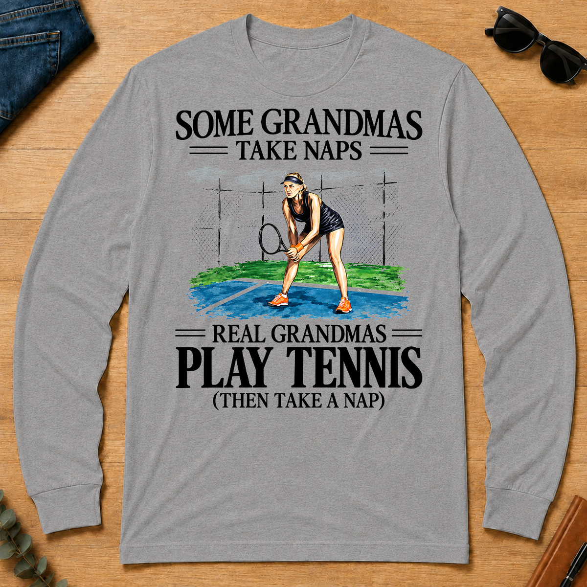 1 Real Grandmas Play Tennis - sport-grey - LST2D-SportGrey