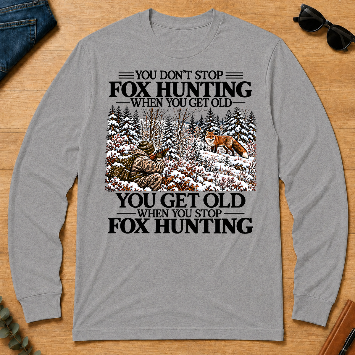 Don't Stop Winter Fox Hunting Snow - sport-grey - LST2D-SportGrey