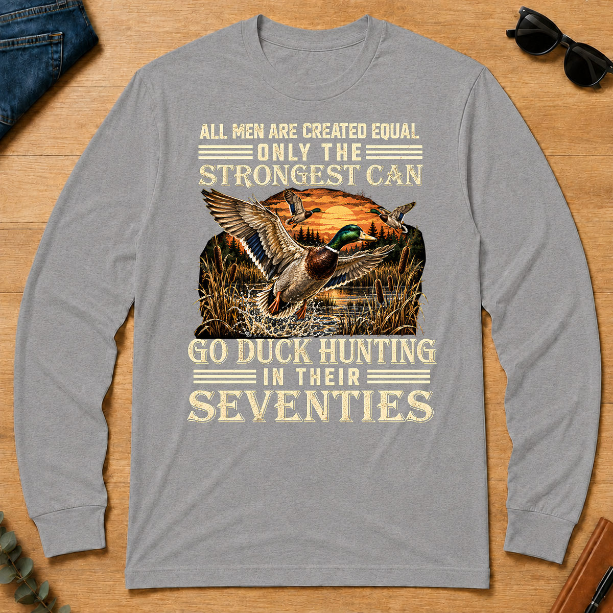 Vintage Duck Hunting Strongest Man In Seventies_ - sport-grey - LST2D-SportGrey