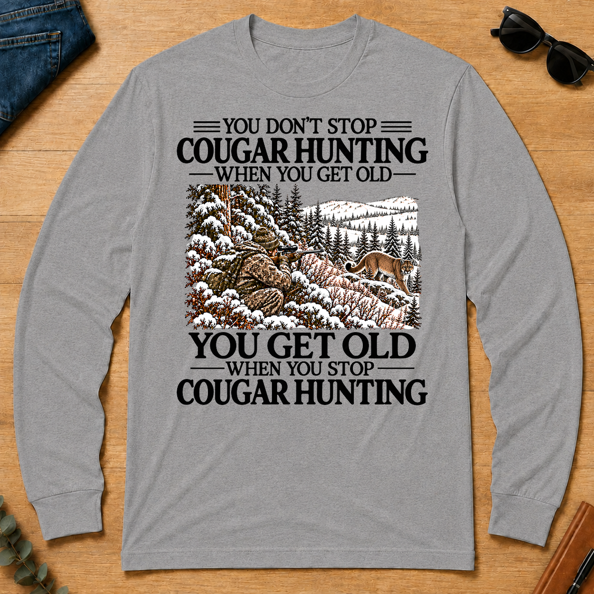 Don't Stop Mountain Lion Hunting Snow - sport-grey - LST2D-SportGrey