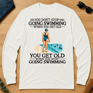 Don't Stop Going Swimming Woman - white - LST2D-White