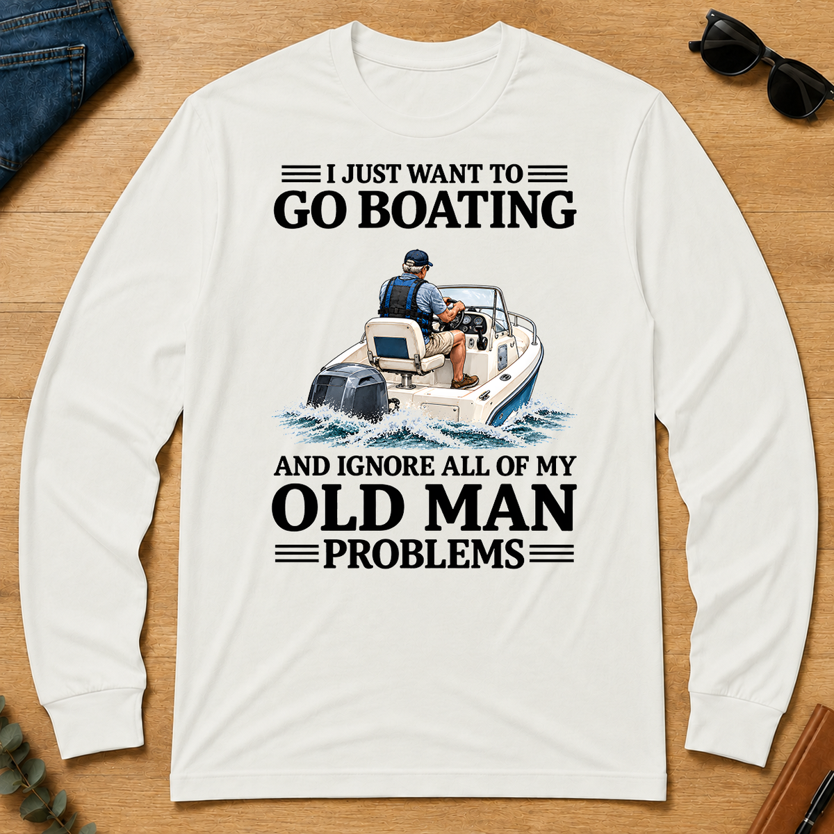 I Just Want To Go Boating - white - LST2D-White