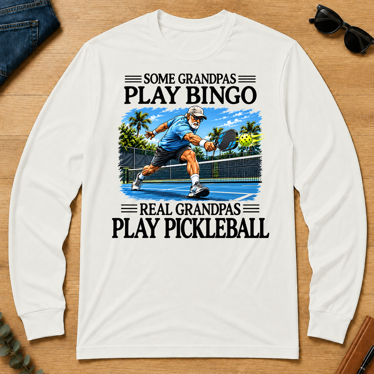 Some Grandpas Play Bingo Real Grandpas Play Pickleball - white - LST2D-White