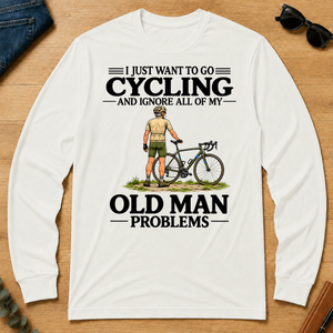 I Just Want To Go Cycling Vintage Men - white - LST2D-White
