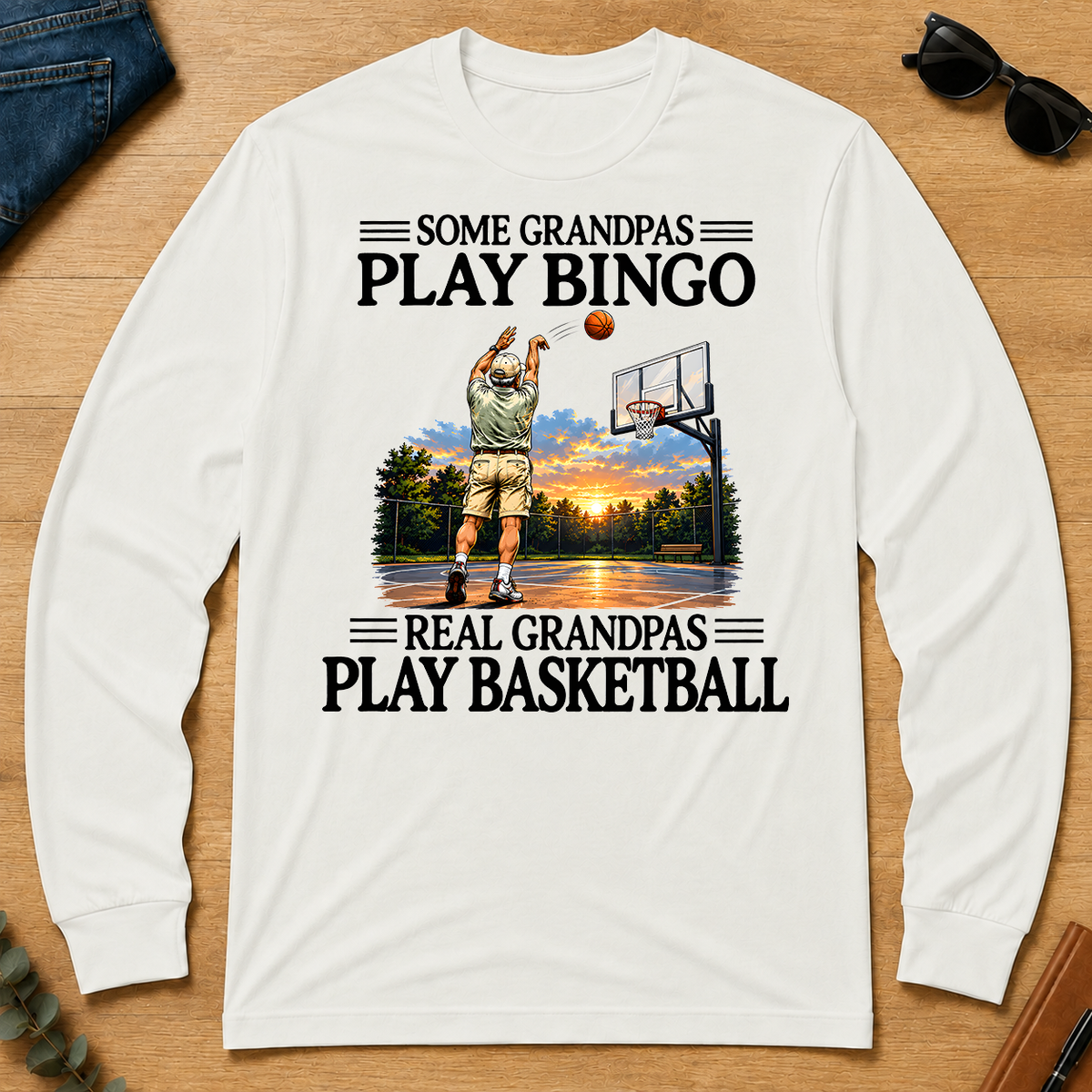 Some Grandpas Play Bingo Real Grandpas Play Basketball - white - LST2D-White