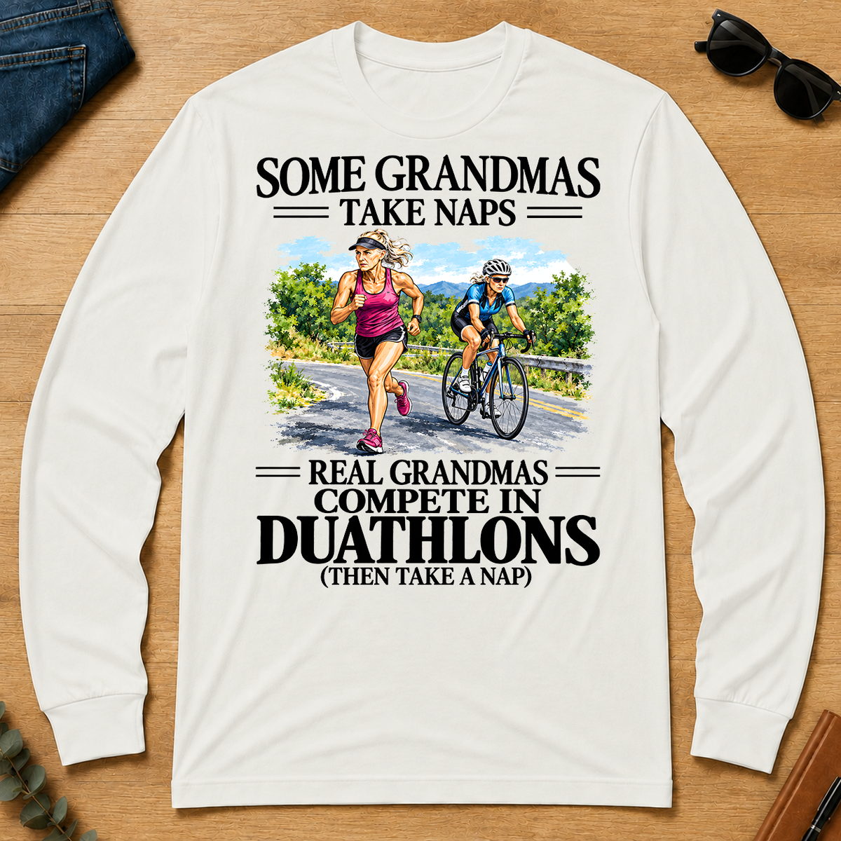 Real Grandmas Compete In Duathlons - white - LST2D-White