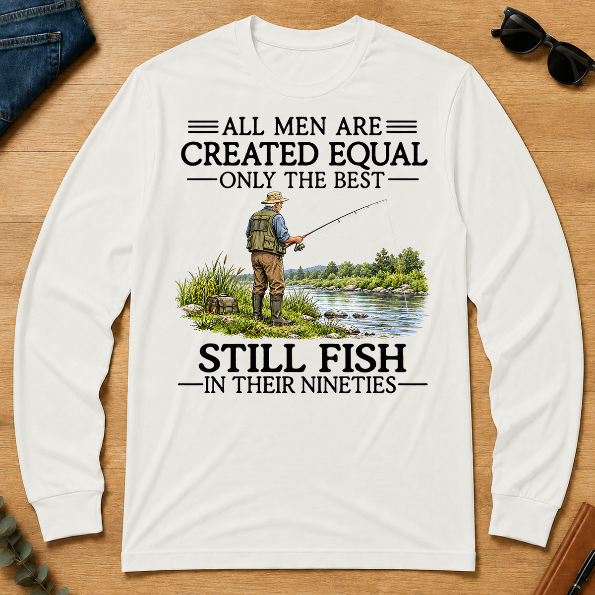 All Men Are Created Equal Only The Best Still Fish 90s - white - LST2D-White