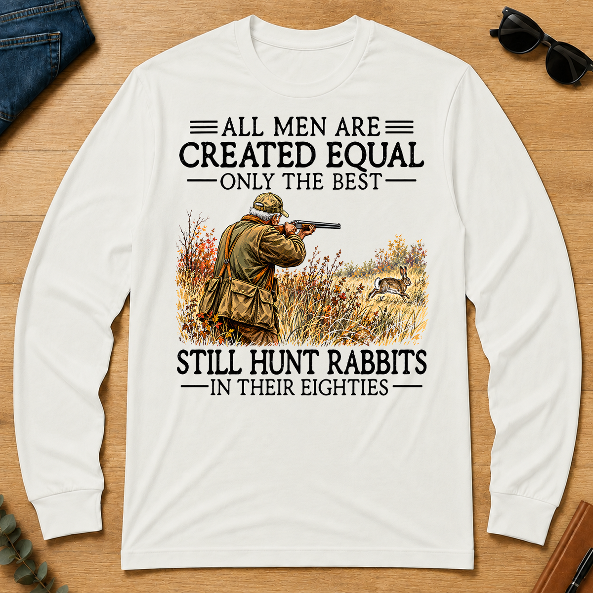 All Men Are Created Equal Rabbit Hunting 80s - white - LST2D-White