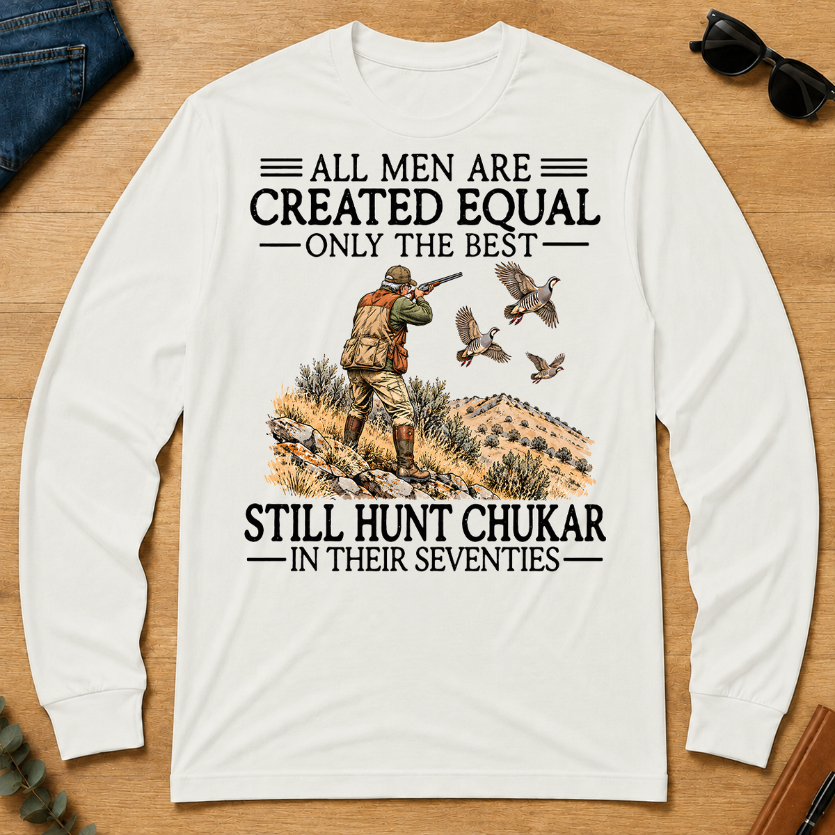 All Men Are Created Equal Chukar Hunting 70s - white - LST2D-White