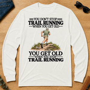 Don't Stop Trail Running Vintage Art - white - LST2D-White