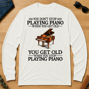 Don't Stop Playing Piano Vintage Art - white - LST2D-White