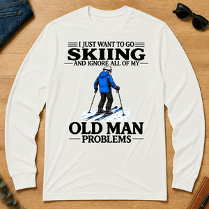 I Just Want To Go Skiing Vintage - white - LST2D-White