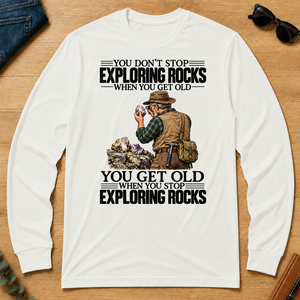 Vintage You Get Old When You Stop Exploring Rocks - white - LST2D-White