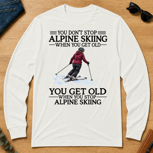 Don't Stop Alpine Skiing Woman - white - LST2D-White