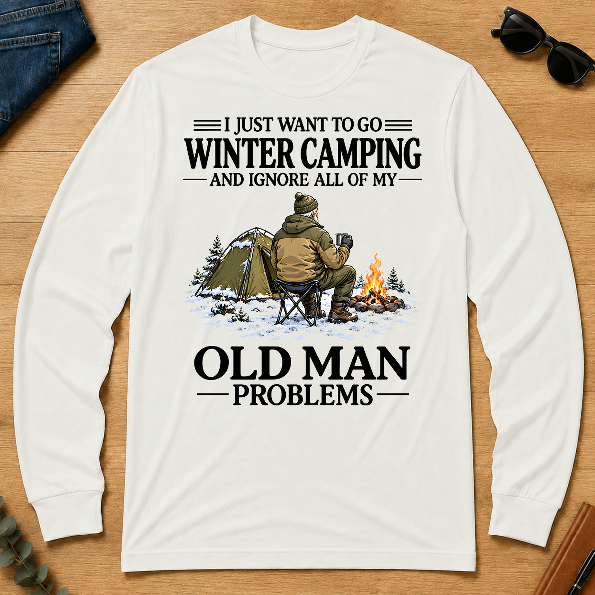 I Just Want To Winter Camping - white - LST2D-White