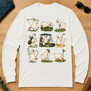 Funny Ducks Playing Golf - white - LST2D-White