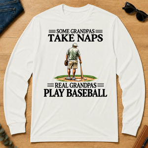 Real Grandpas Play Baseball Vintage - white - LST2D-White