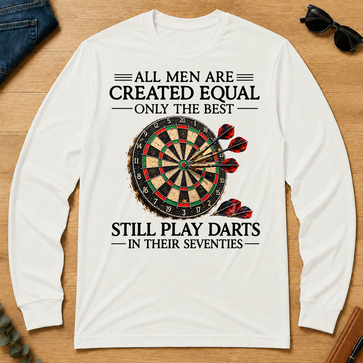 Still Play Darts In 70s - white - LST2D-White