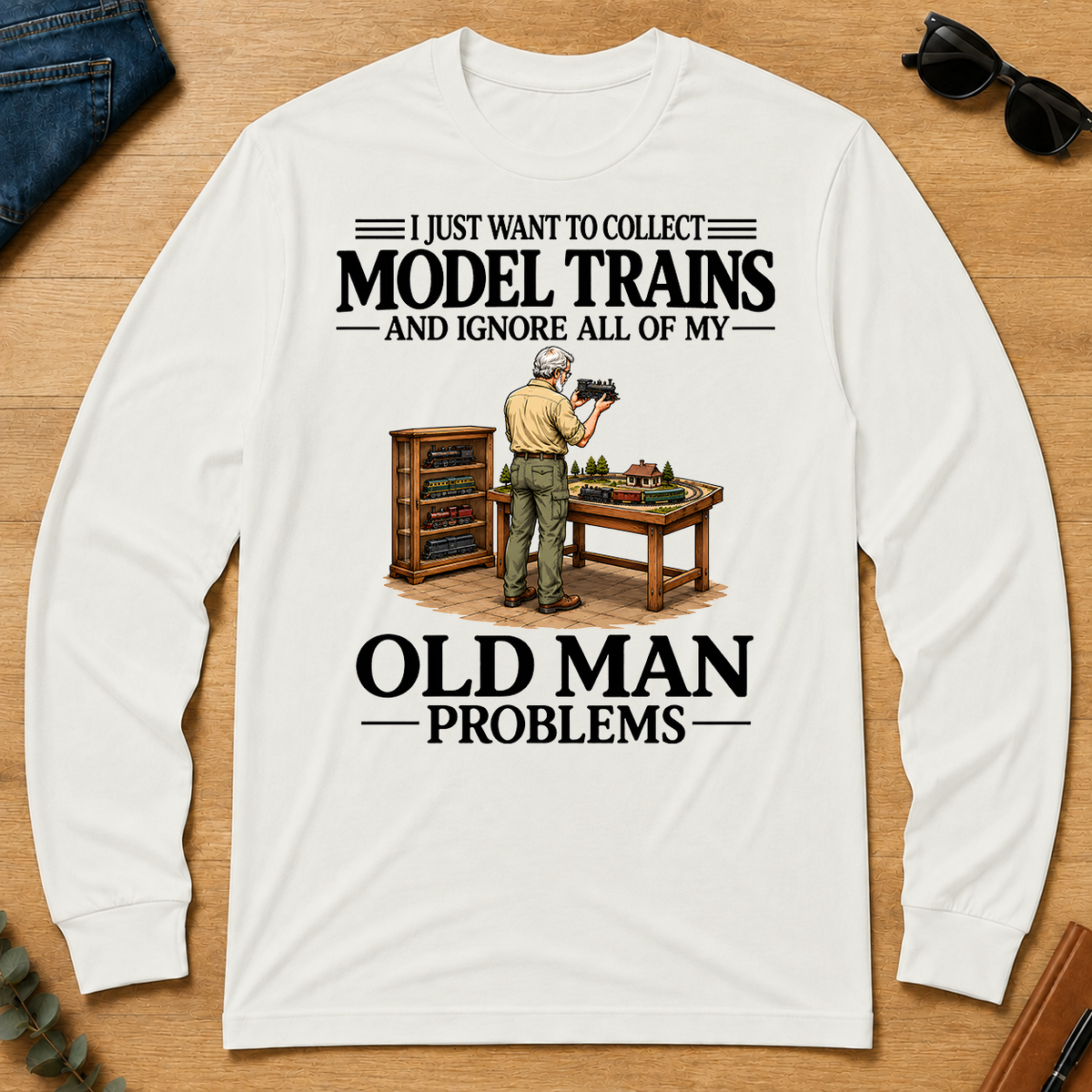 I Just Want To Collect Model Trains - white - LST2D-White
