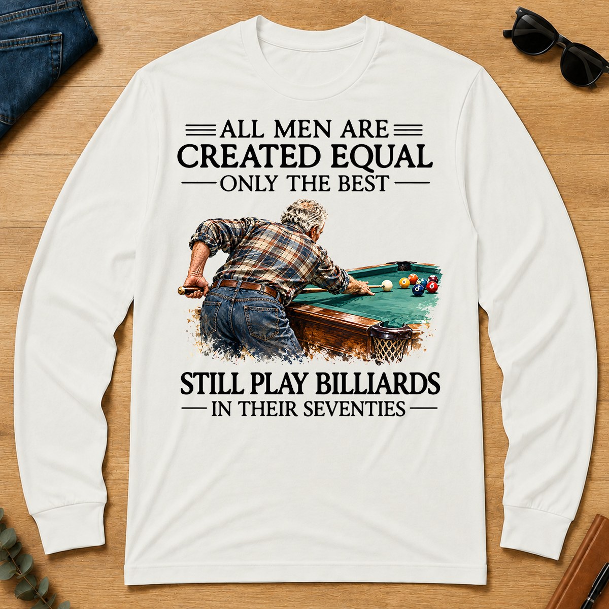 Still Play Billiards In Seventies - white - LST2D-White