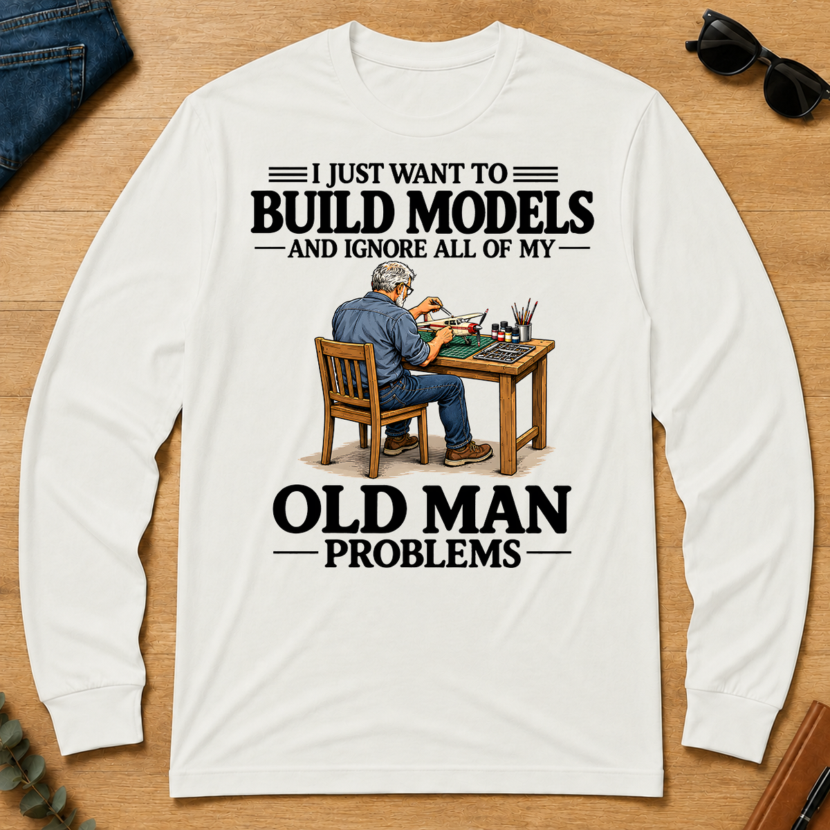 I Just Want To Build Models - white - LST2D-White