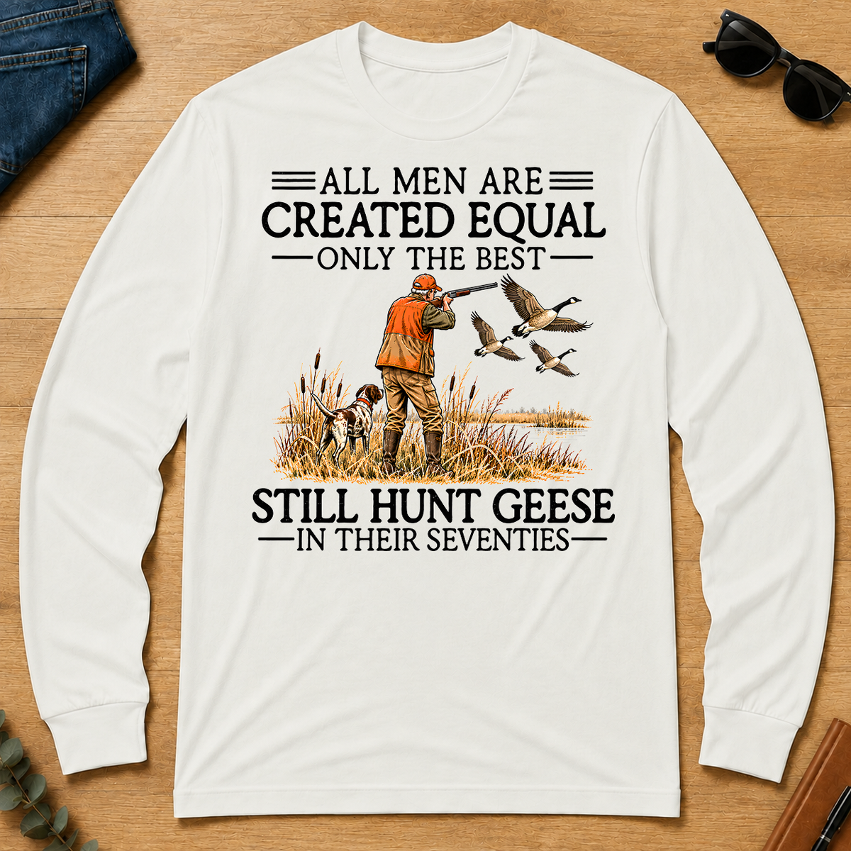 All Men Are Created Equal Geese Hunting 70s - white - LST2D-White