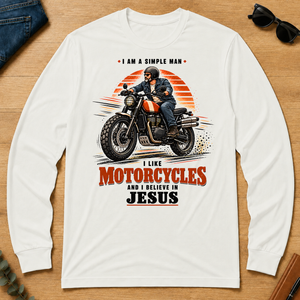 I Like Motorcycles And Believe In Jesus - white - LST2D-White