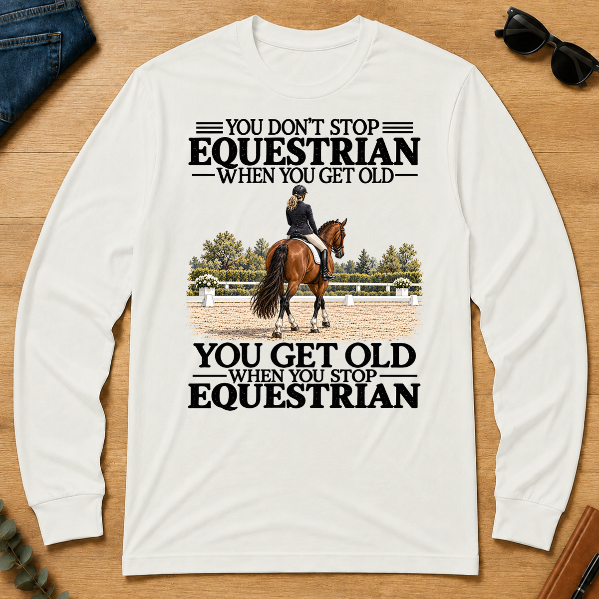 Don't Stop Equestrian - white - LST2D-White