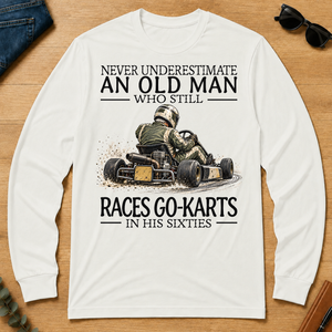 An Old Man Who Still Races Go-Karts In His Sixties - white - LST2D-White