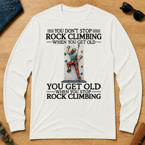 Don't Stop Rock Climbing Woman - white - LST2D-White