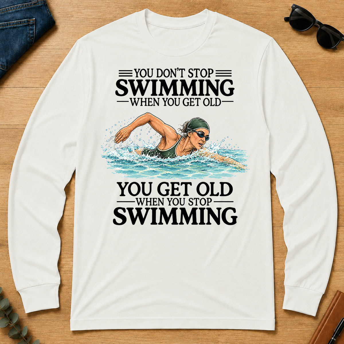 Don't Stop Swimming - white - LST2D-White