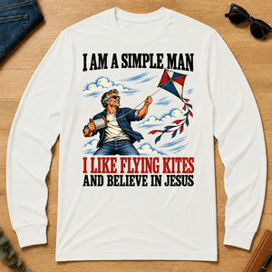 I Like Flying Kites And Believe In Jesus - white - LST2D-White