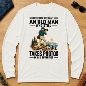 An Old Man Still Takes Photos In His 70s - white - LST2D-White