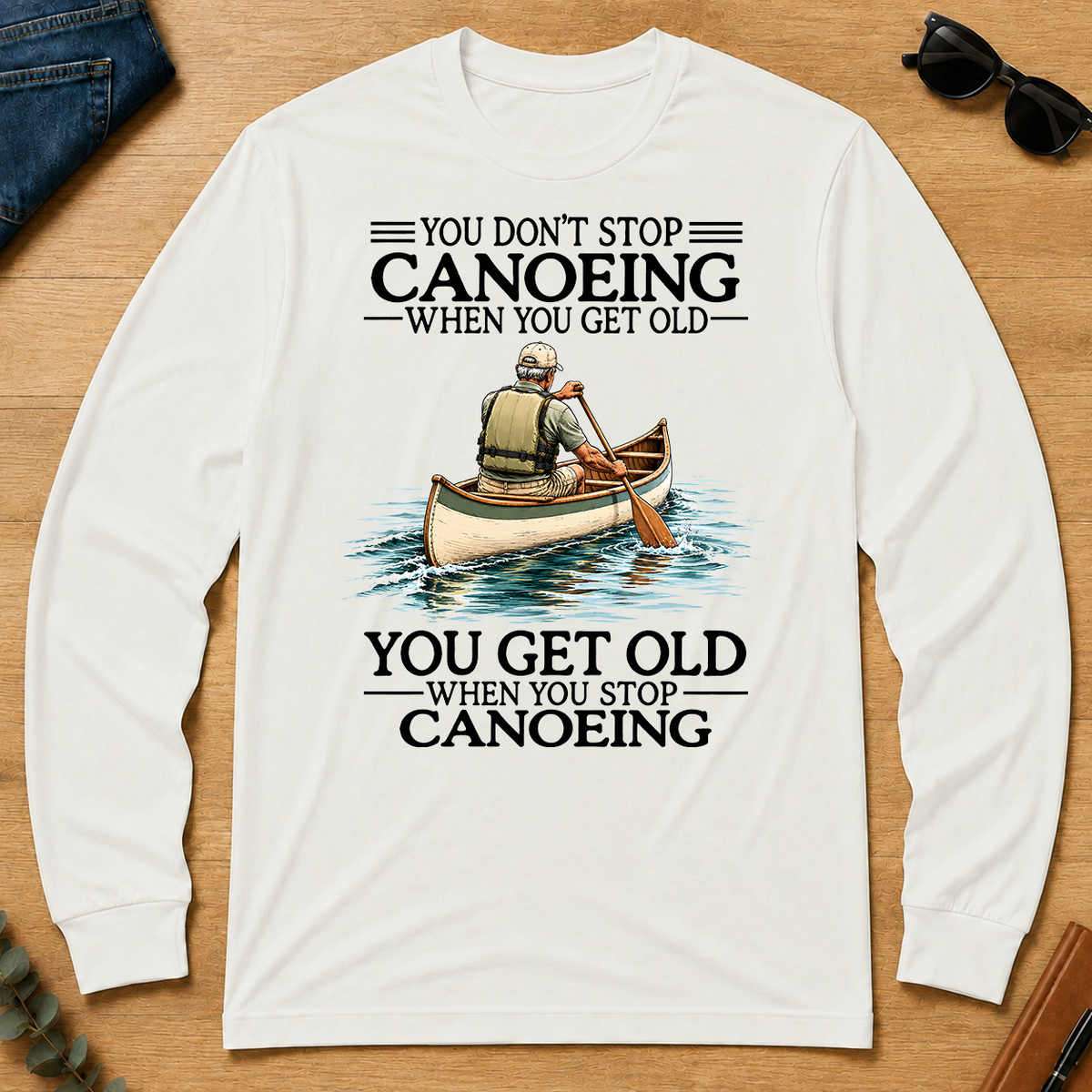 Don't Stop Canoeing - white - LST2D-White