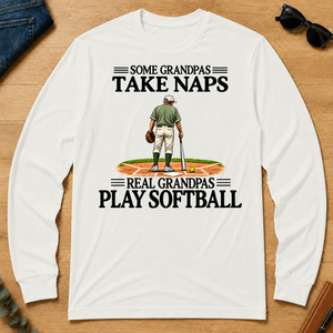 Real Grandpas Play Softball Vintage - white - LST2D-White