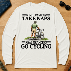 Real Grandpas Go Cycling Vintage - white - LST2D-White