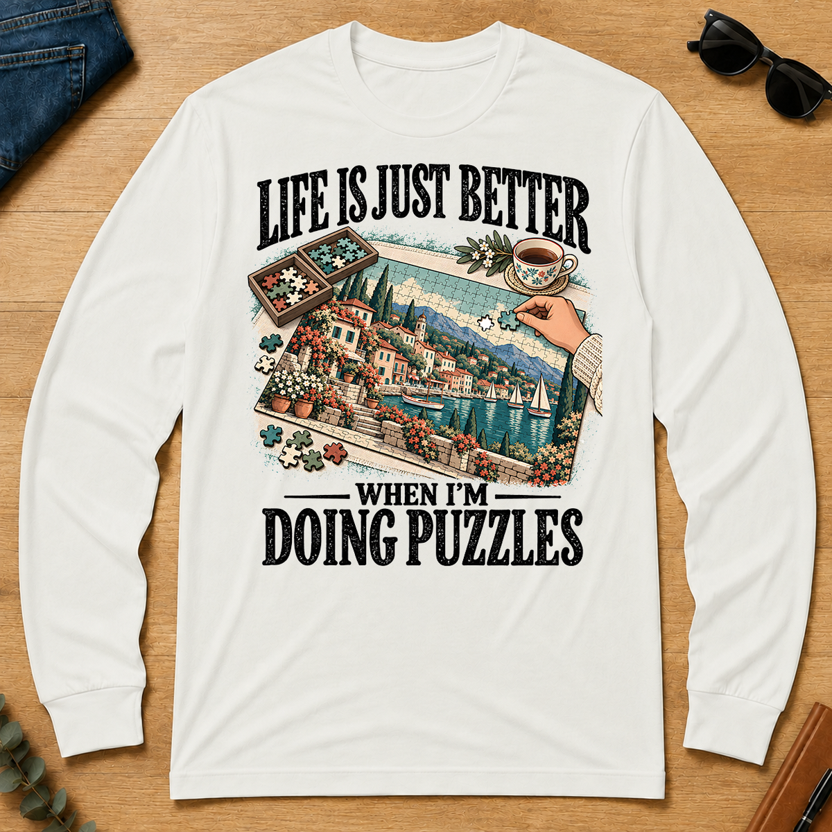 Life Is Just Better When I'm Doing Puzzles - white - LST2D-White