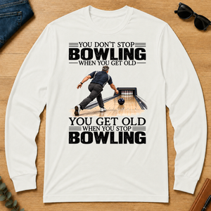 Vintage You Get Old When You Stop Bowling - white - LST2D-White