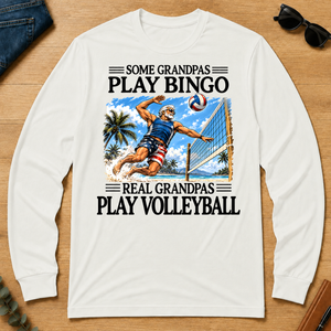 Some Grandpas Play Bingo Real Grandpas Play Volleyball - white - LST2D-White