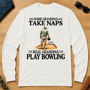 Real Grandpas Play Bowling Vintage - white - LST2D-White