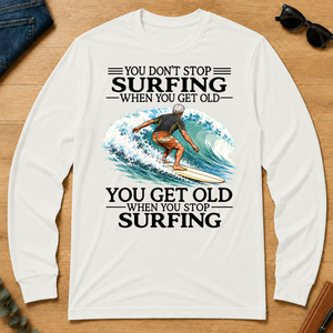 Don't Stop Surfing Vintage Art - white - LST2D-White